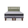 Cama Europea CIC Base Dividida 2 Plazas Ortopedic + Respaldo Dublin Olivo