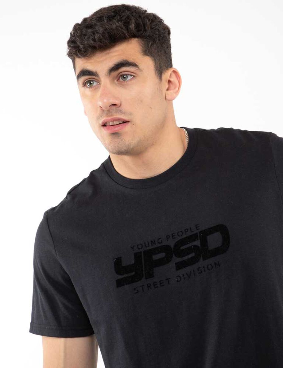 Polera Algodón Con Estampado Manga Corta Hombre Icono