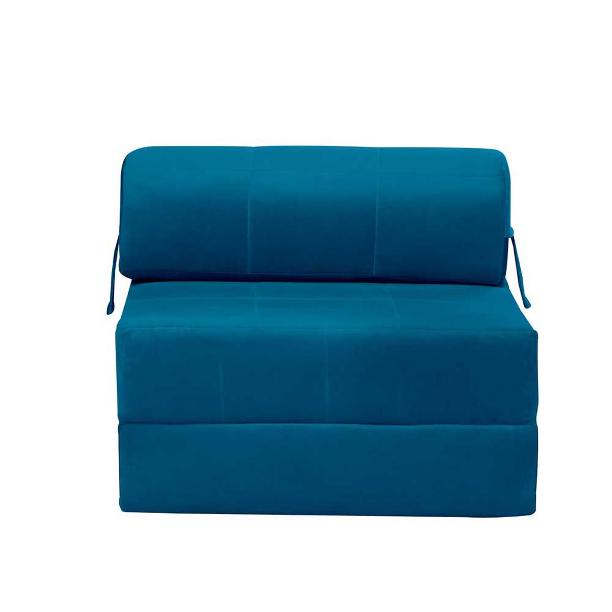 Sof&aacute; Cama Latam Home Velvet Siena 1 Cuerpo Azul Petr&oacute;leo