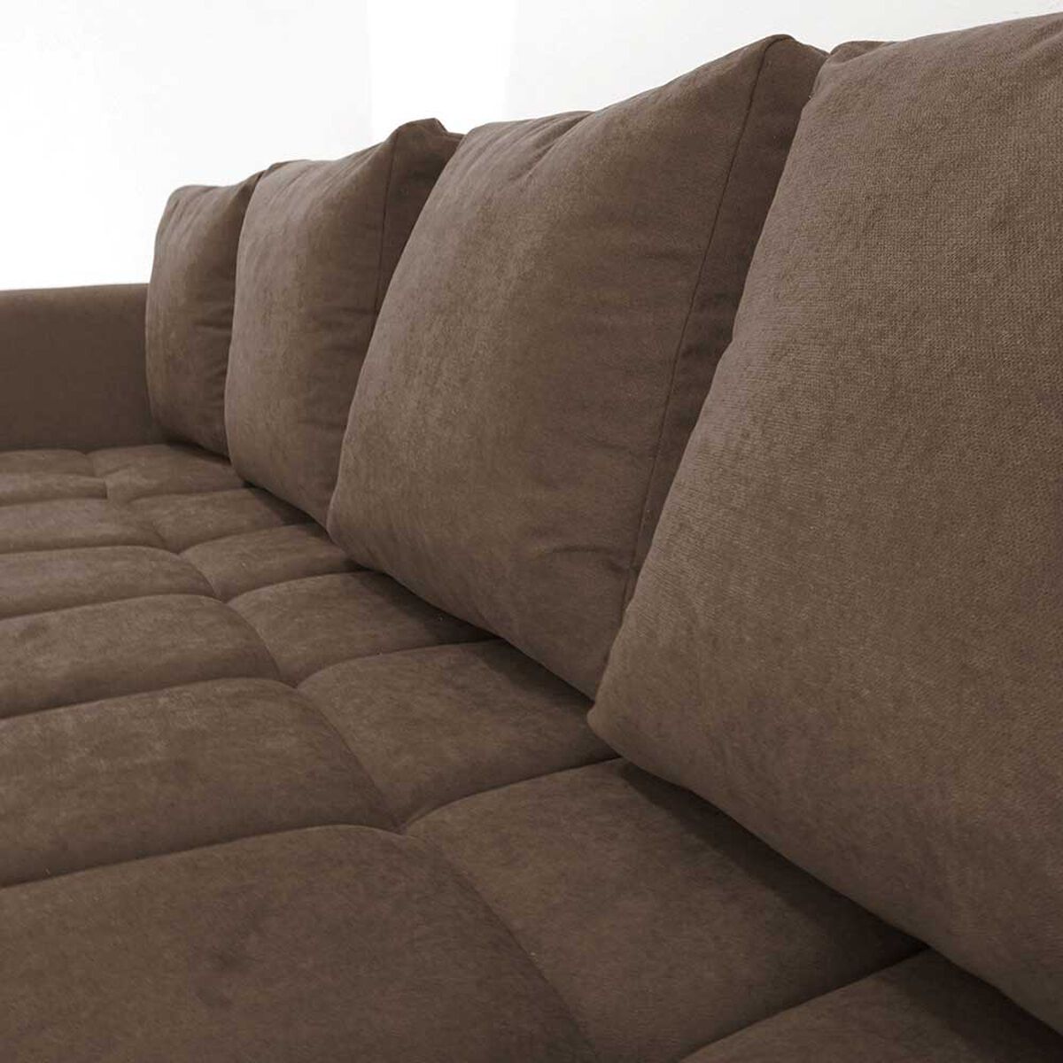 Sofá Seccional Derecho Deco Class Imperio 3 Cuerpos Café