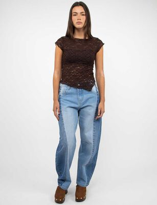Imagen 2 del producto Jeans Baggy Mujer Icono Celeste