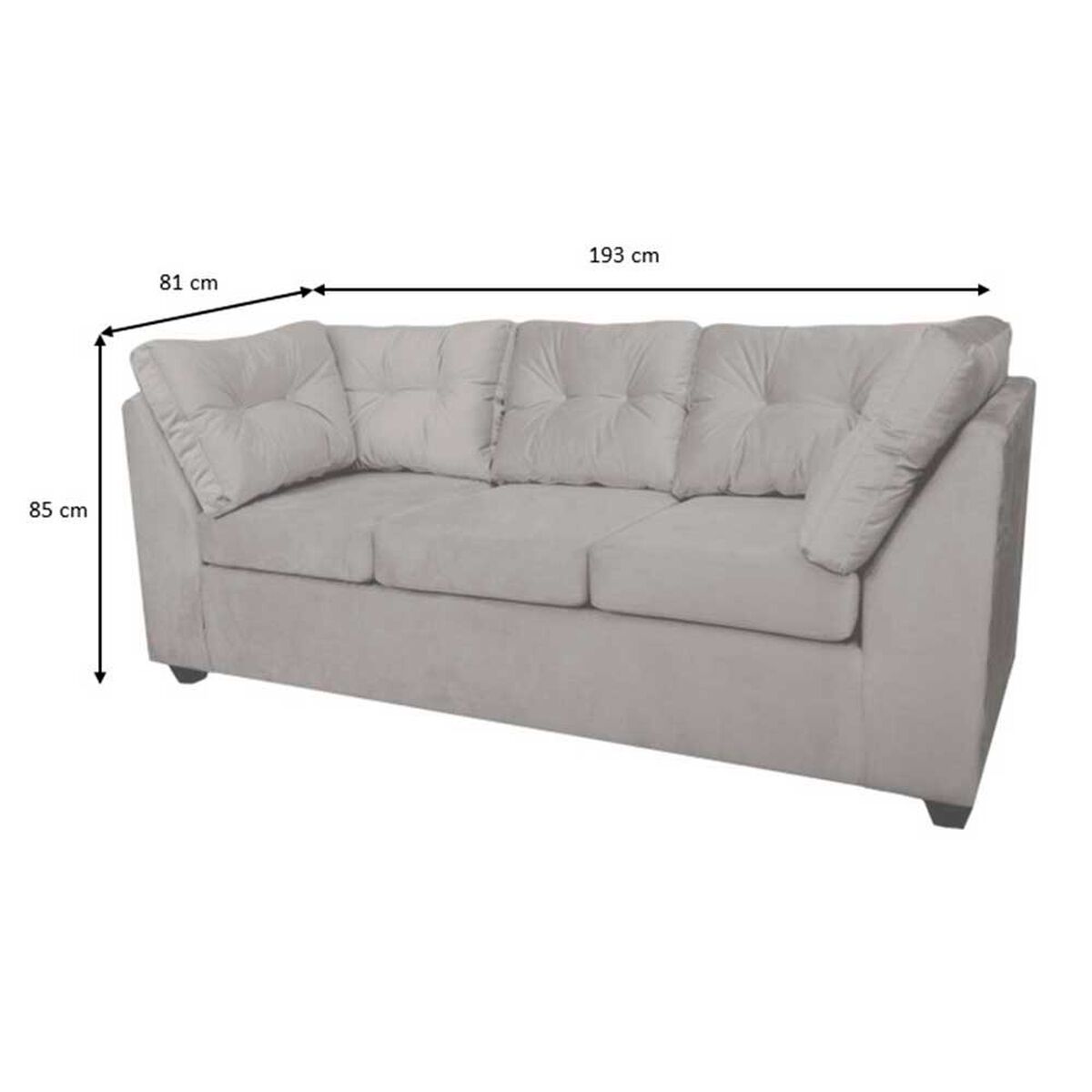 Sofá Muebles MPR Bonsai 3 Negro