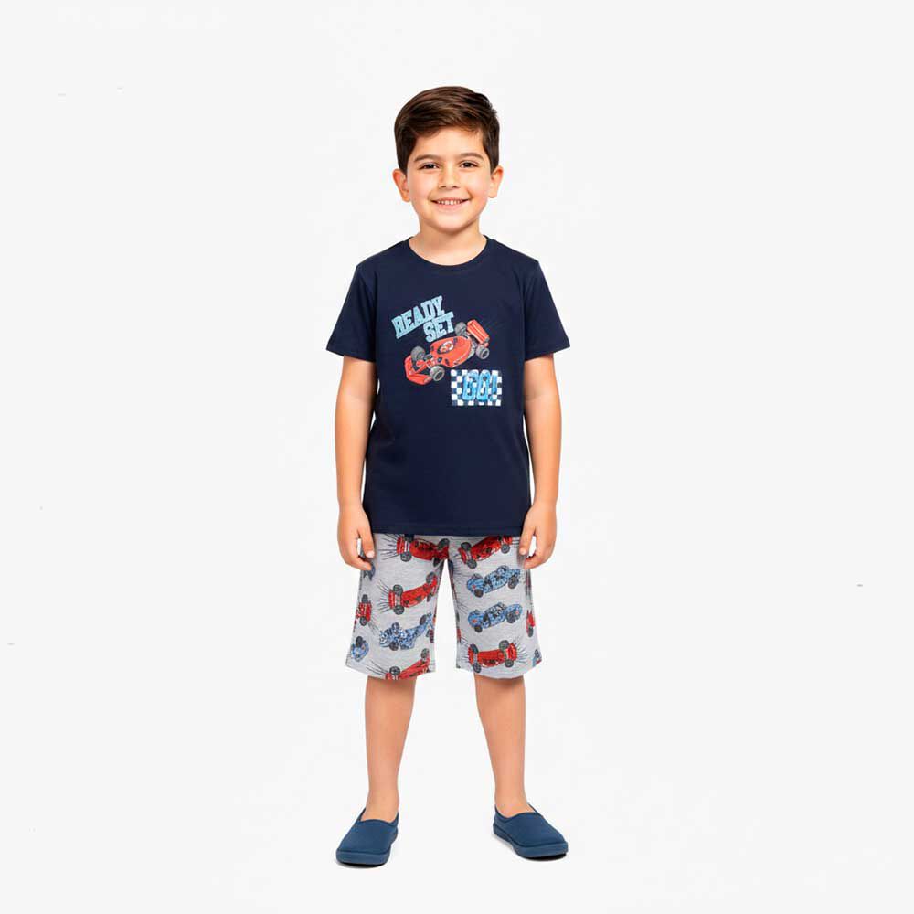 Conjunto Pijama Polera+Short Niño Chess