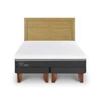 Cama Europea CIC Base Dividida King Ortopedic Advance + Respaldo Milan Mostaza