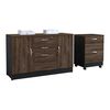 Combo Archivador 3 Cajones + Gabinete 2 Puertas TuHome Home Office Negro Soft-Coñac