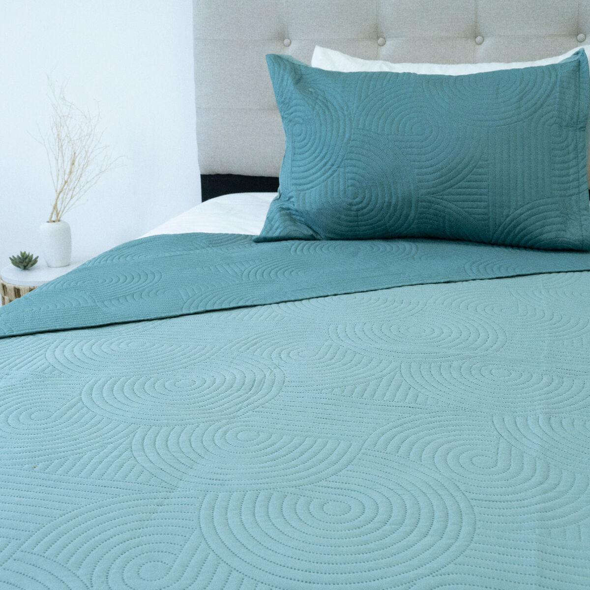 Quilt Doral Hotpress Bi-Color 1,5 Plazas Verde