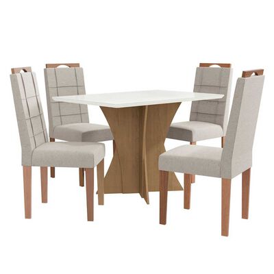 Imagen 1 del producto Juego de Comedor Yardas Trento 4 Sillas Off White