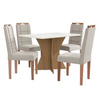 Juego de Comedor Yardas Trento 4 Sillas Off White