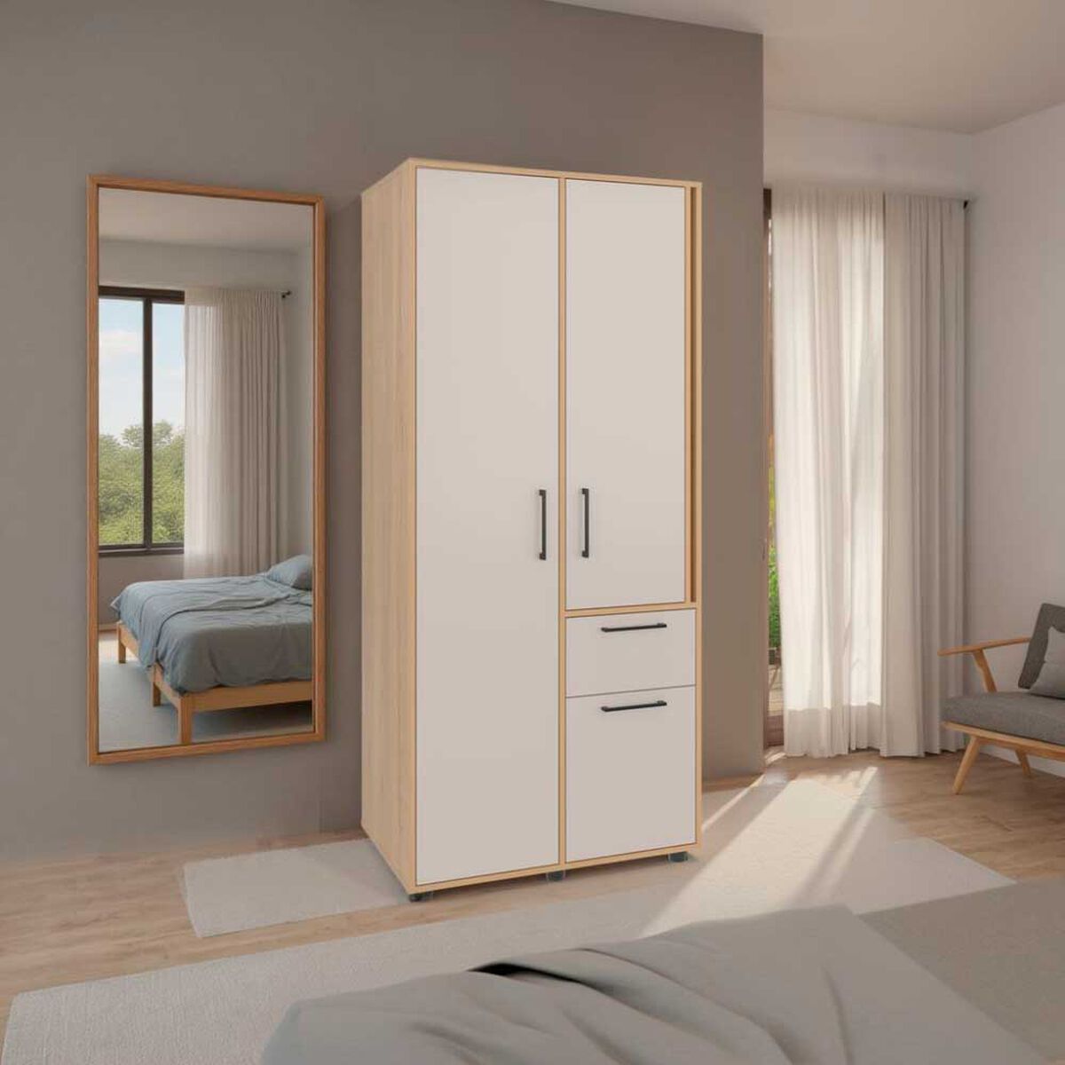 Closet Tuhome Vance 1 Caj&oacute;n 3 Puertas Fresno Europeo-Capri