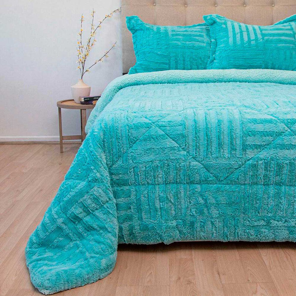 Cubrecama Doral King Turquesa Senses