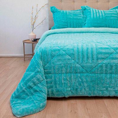 Cubrecama Doral King Turquesa Senses