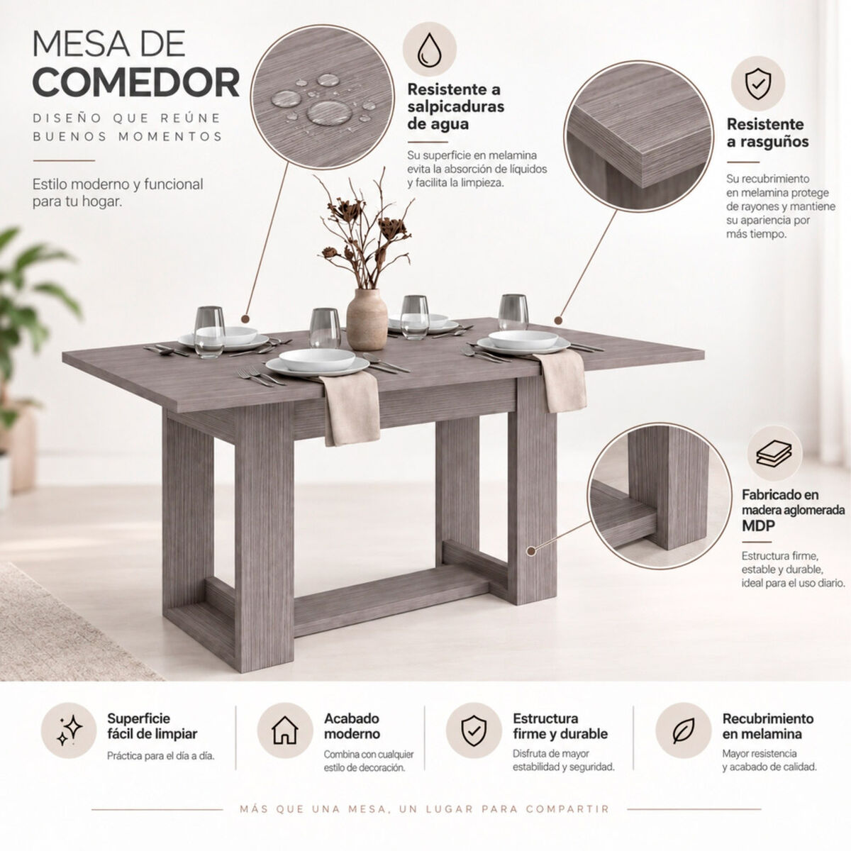 Mesa de Comedor Tuhome Volterra Positano