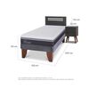 Cama Europea CIC 1,5 Plazas Ortopedic Advance + Respaldo + Velador Munich