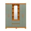 Closet Vekkahome Olimpia con Espejo 4 Puertas 2 Cajones Verde