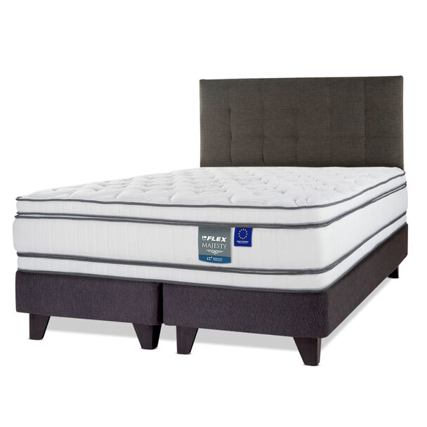 Cama Europea Flex 2 Plazas Majesty + 1 Respaldo