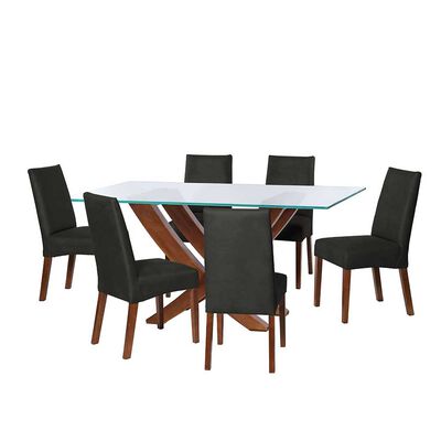 Juego de Comedor Latam Home Alicante 6 Sillas Negro