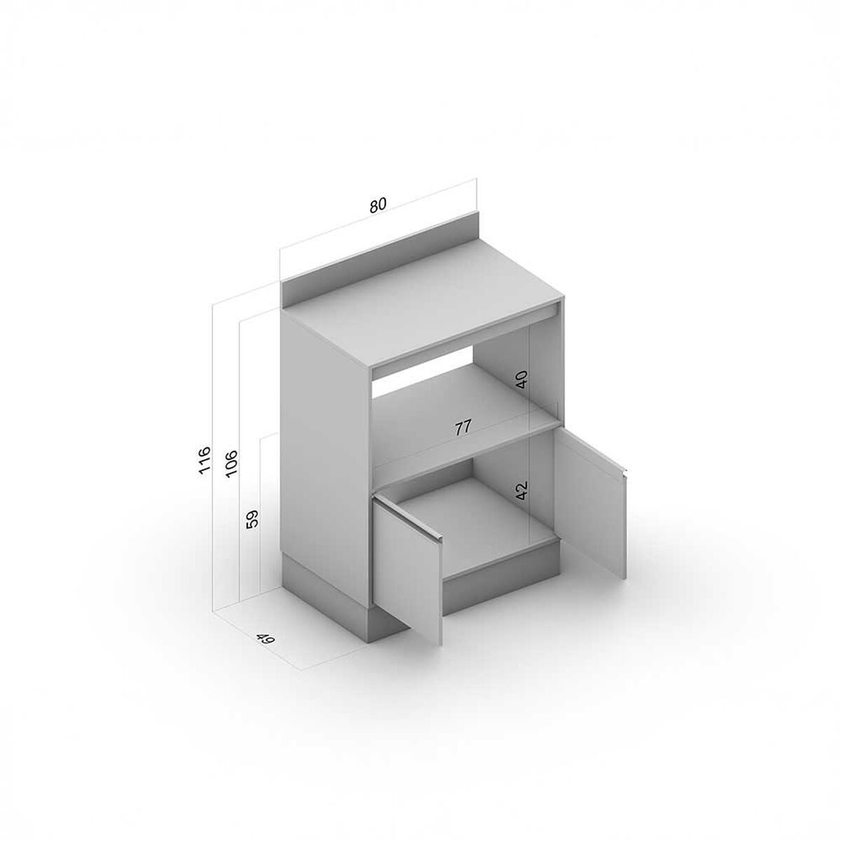 Mueble Base de Cocina Premier Vekkahome 2 Puertas Beige