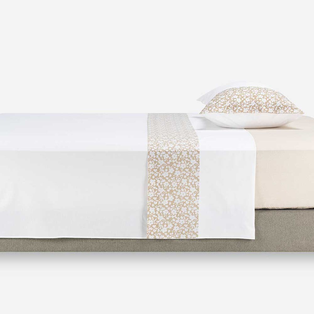 Juego de Sábanas Rosen 180 Hilos 1,5 Plazas Guarda Spring Beige