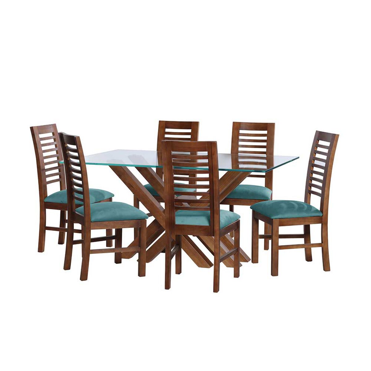 Juego de Comedor Latam Home Merida 6 Sillas Turquesa