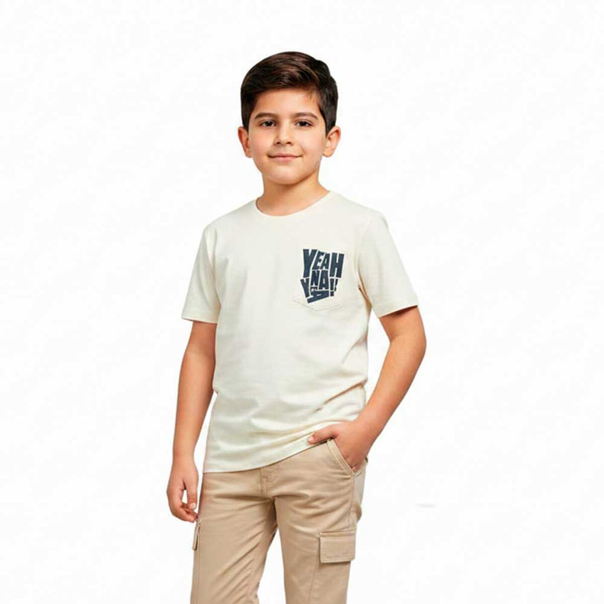 Polera Manga Corta de Algod&oacute;n Ni&ntilde;o Chess
