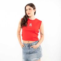 Polera Sin Mangas Mujer Icono Rojo