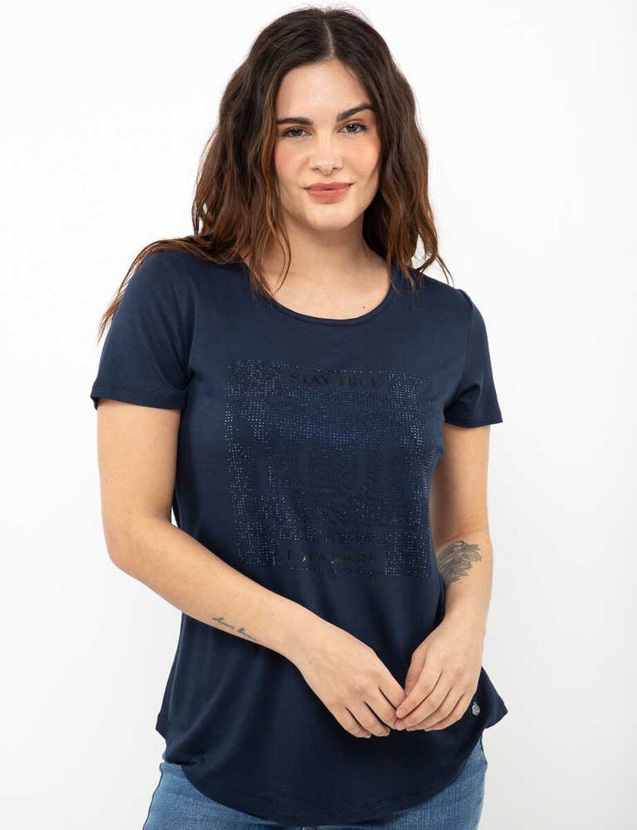 Polera Con Estampado Manga Corta Mujer Zibel