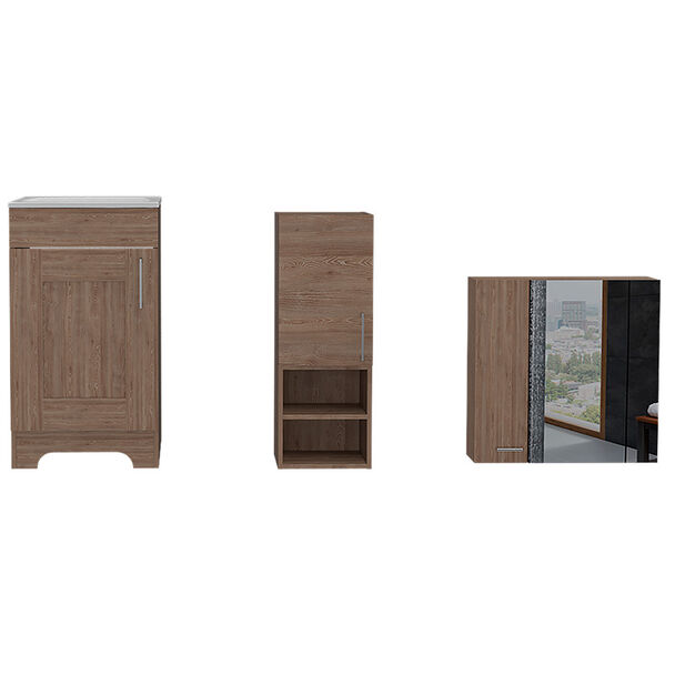 Set Muebles Lavamanos + Auxiliar + Gabinete Espejo + Lavamanos
