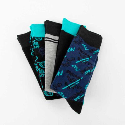 Imagen 2 del producto Pack 5 Calcetines Hombre Icono Azul-Oscur