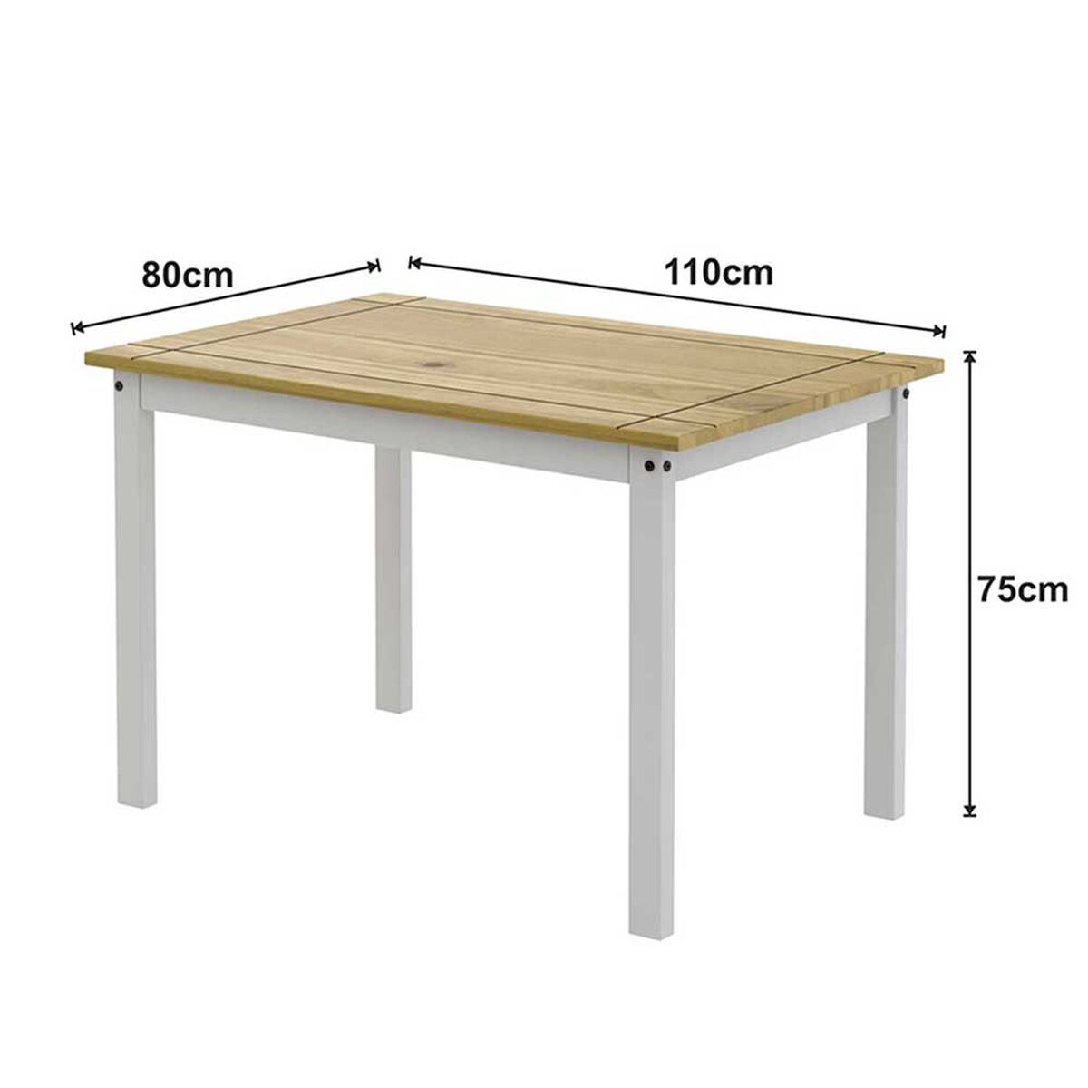 Juego de Comedor VekkaHome Lucia 4 Sillas Blanco