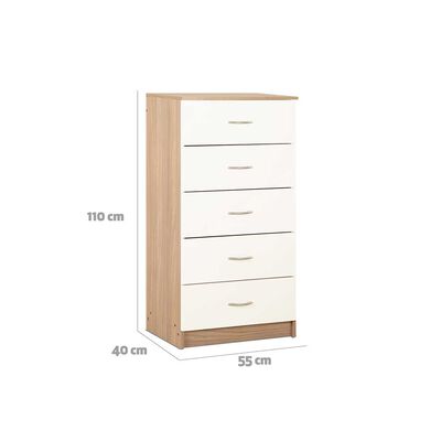 Imagen 2 del producto Cómoda Stanford 5 Cajones Bicolor
