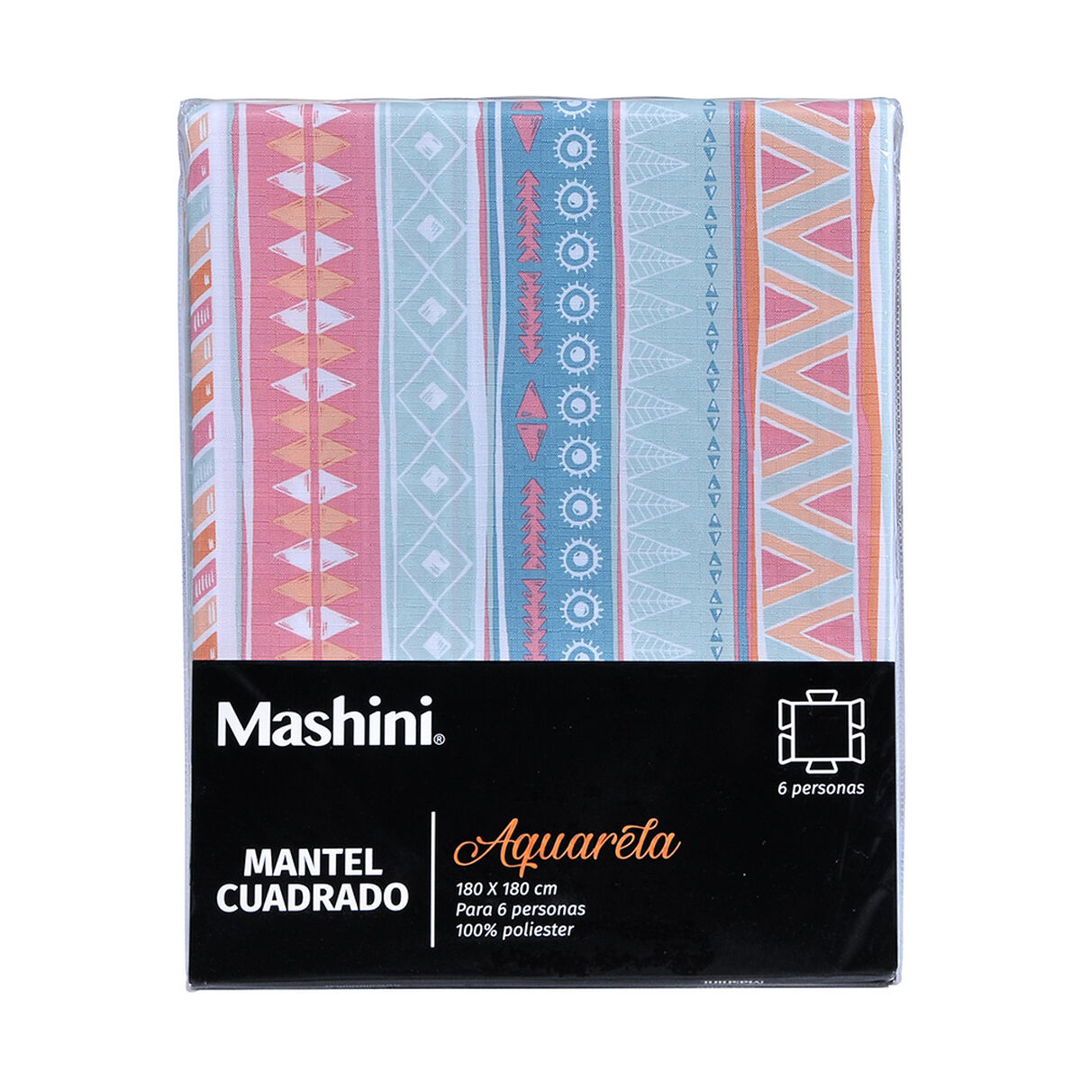 Mantel Mashini Aquarela Trival 180 x 180 cm