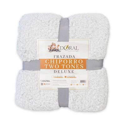 Imagen 1 del producto Frazada Poliéster Doral 2 Plazas Deluxe Gris Claro