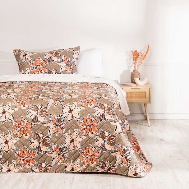 Quilt Mashini 1,5 Plazas Flores Multicolor