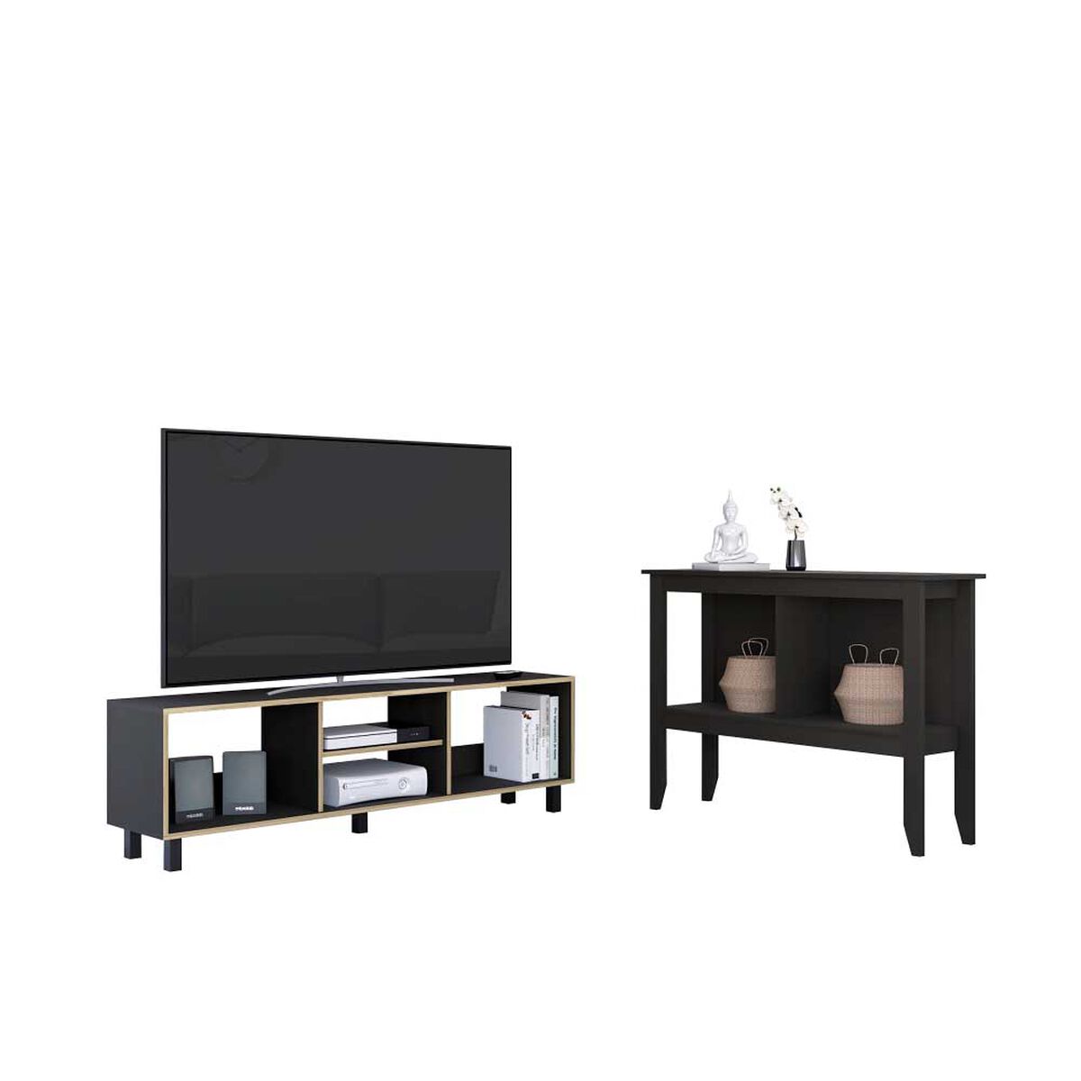 Combo Rack TV65  + Mesa de Arrimo TuHome Nomik Wengue Duna