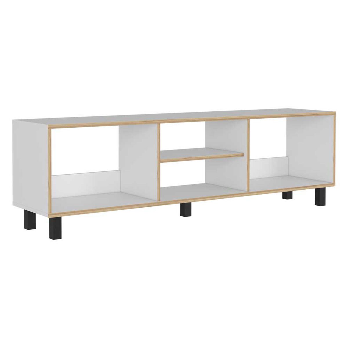 Combo Rack TV65 + Mesa de Centro TuHome Nomik Rovere Blanco