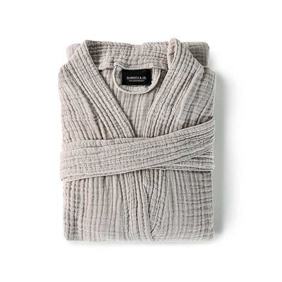 Bata de Baño Elements & Co Gauze Greige M-L