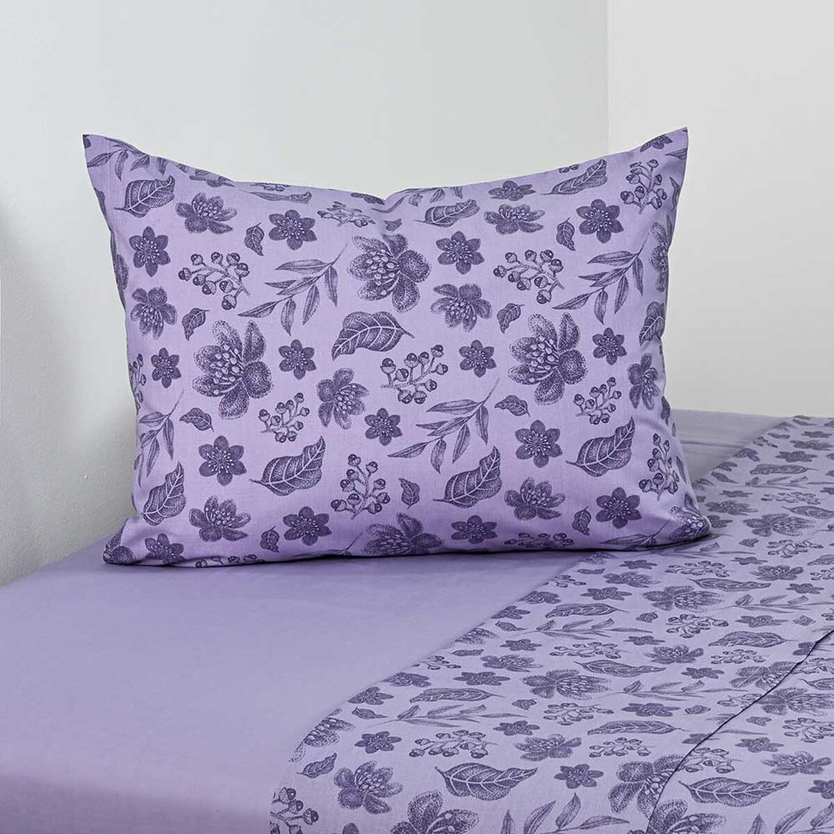 Juego de S&aacute;banas American Family 1 Plaza Lavande 144 Hilos Morado