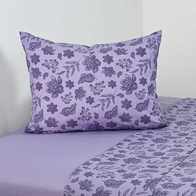 Juego de S&aacute;banas American Family 1 Plaza Lavande 144 Hilos Morado