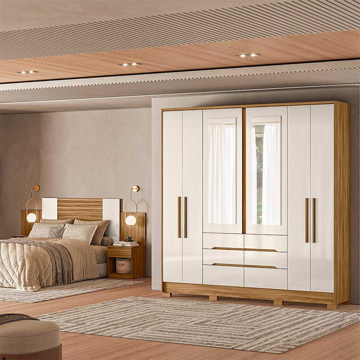 Closet Di Poretti San Francisco 6 Puertas 6 Cajones + Respaldo Ajustable