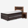 Cama Nido Rosen 1,5 Plazas Ergo T + Respaldo + Velador Ferrara + Almohada Light Americana
