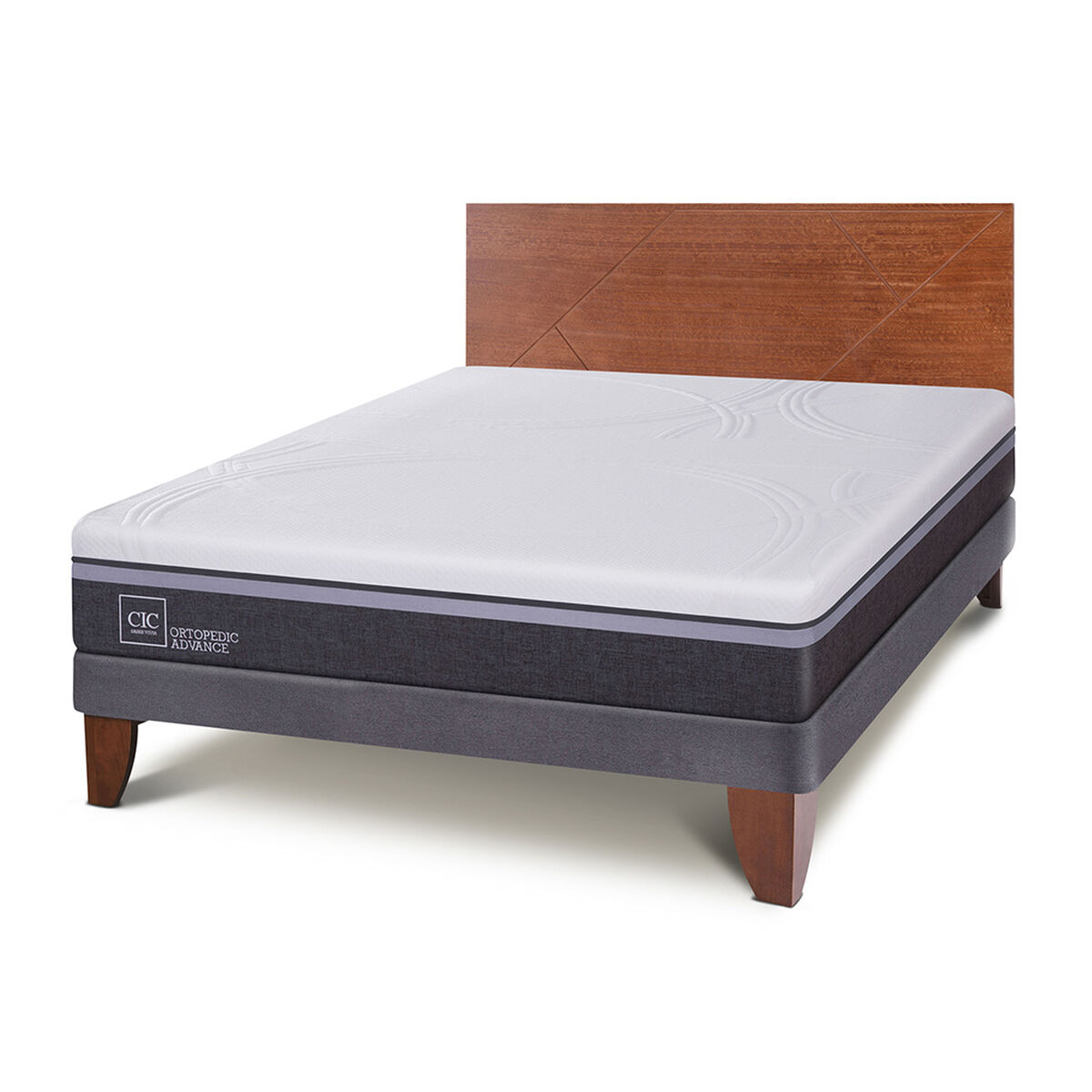 Cama Europea CIC 2 Plazas Ortopedic Advance + Respaldo New Villarrica