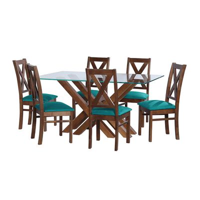 Juego de Comedor Latam Home Merida 6 Sillas Turquesa