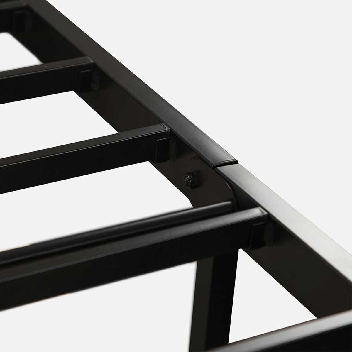 Cama Europea CIC Iron Smart 2 Plazas Ortopedic + Respaldo Black Tapizado + Fald&oacute;n