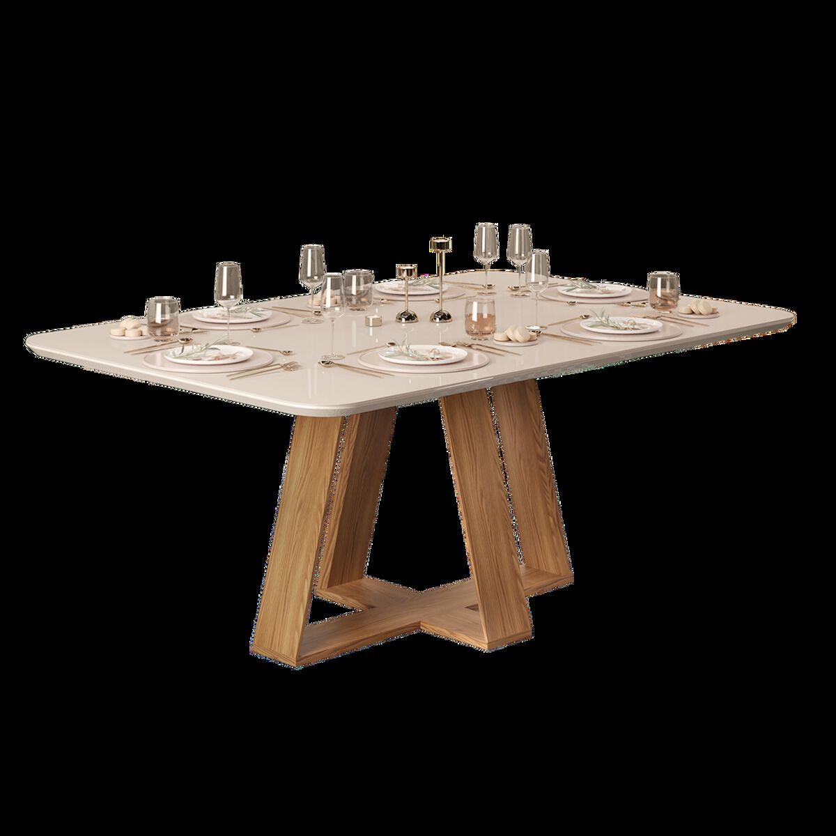 Juego de Comedor Di Poretti Celeste 6 Sillas Gris