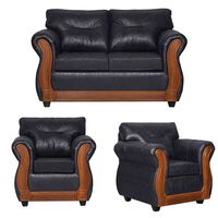 Juego de Living Black Factory Toronto 4 Cuerpos Negro