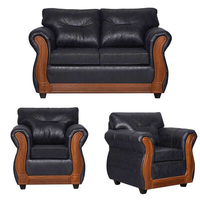 Juego de Living Black Factory Toronto 4 Cuerpos Negro