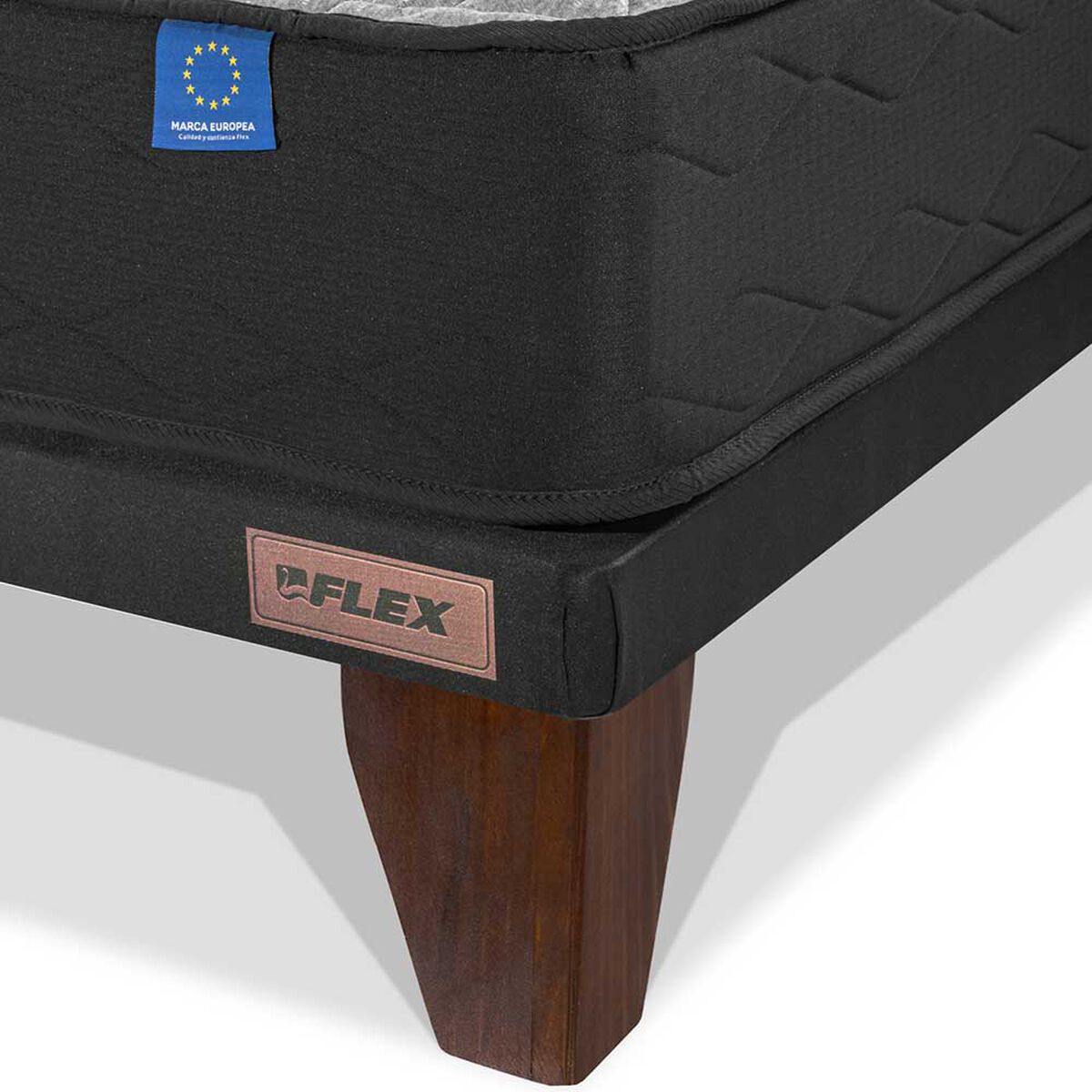 Cama Europea Flex Base Dividida 2 Plazas Flat Therapedic Plus