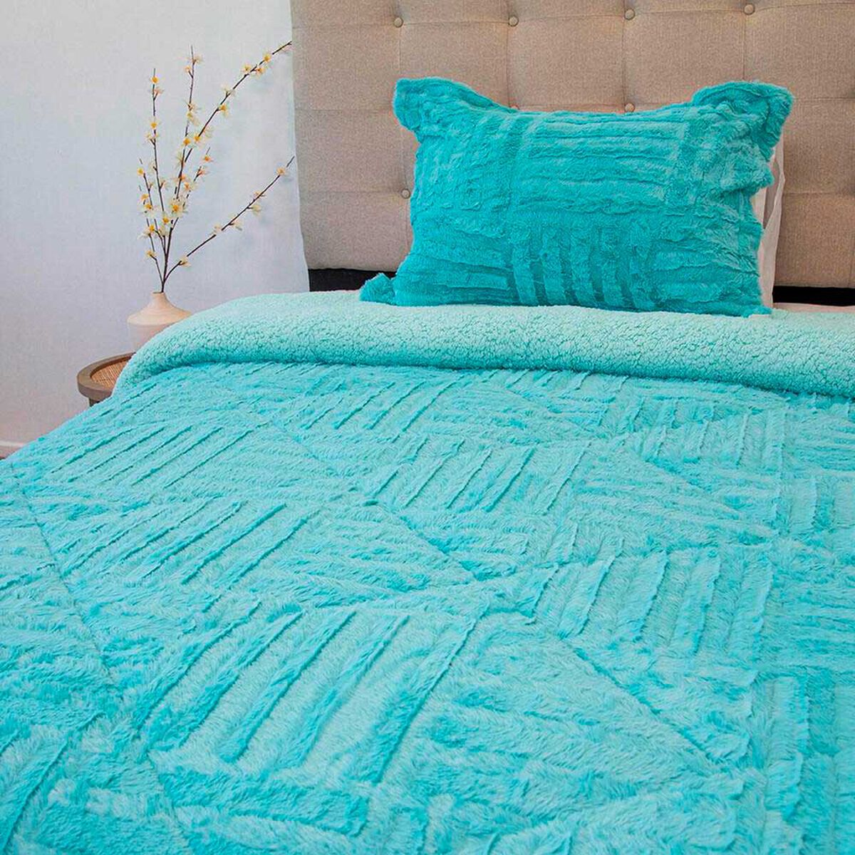 Cubrecama Doral 1,5 Plazas Turquesa Senses