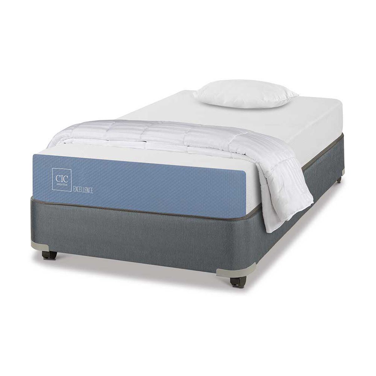 Cama Americana CIC 1 Plaza Excellence + Almohada + Plumón