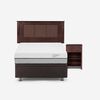 Boxet Rosen 1,5 Plazas Pratta + Respaldo + Velador Rachel